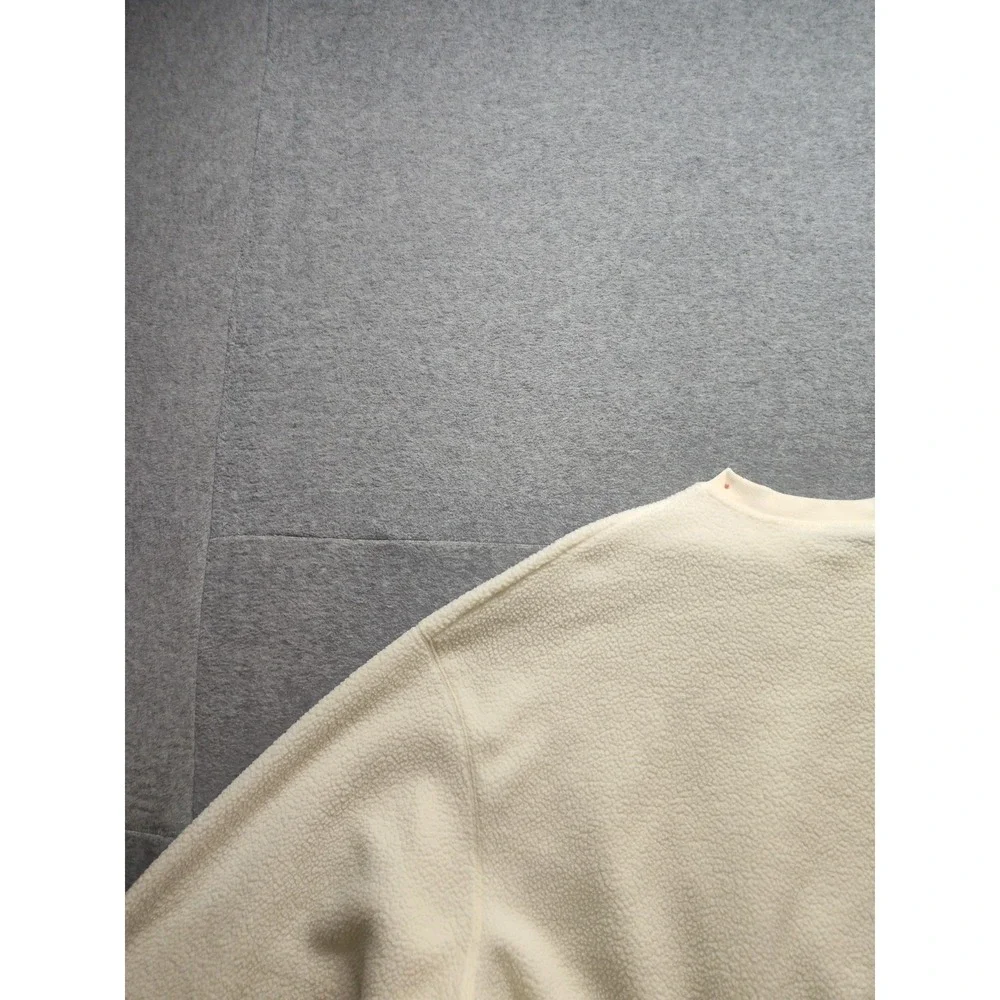 Nike Women Sweatshirt XS Cream 100% Polyester Crew Neck Long Sleeve Pullover